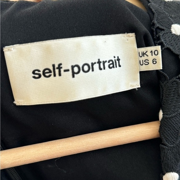 SELF-PORTRAIT Black Daisy Dot Lace Jumpsuit size 6 - Picture 8 of 14